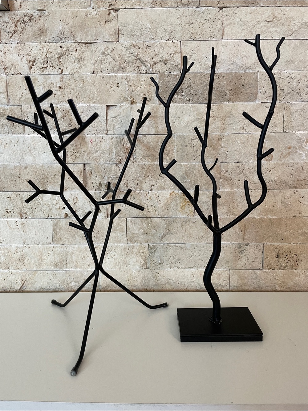 Black Metal Branch Jewelry Stand Set